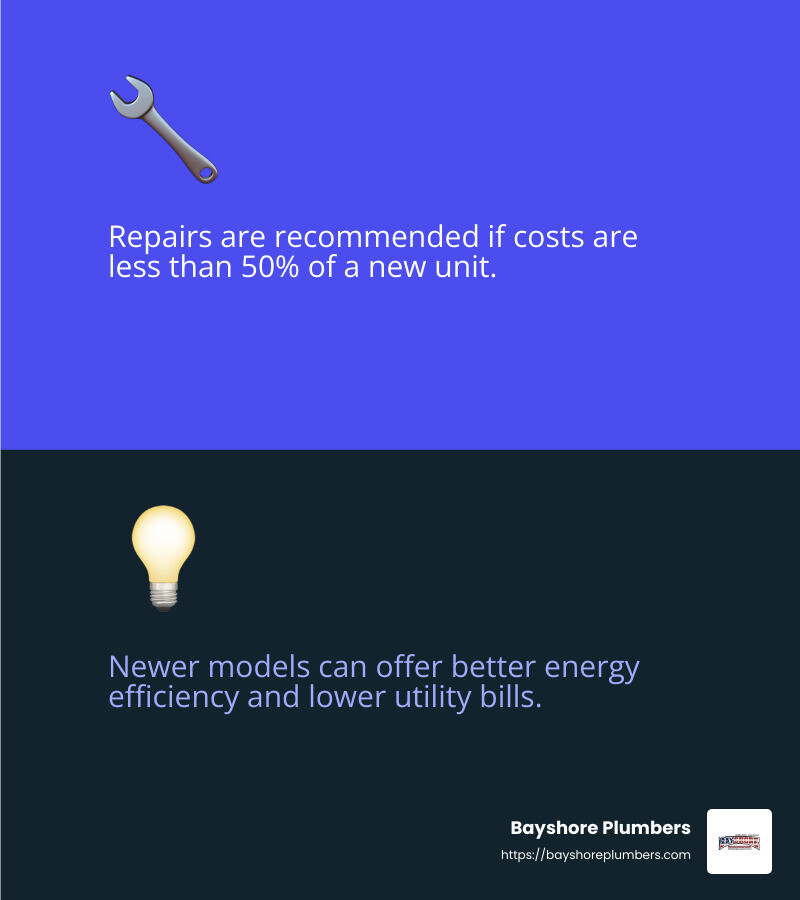 50% Rule: Cost-Effective Decision-Making in Water Heater Repair - commercial water heater repair infographic 2_facts_emoji_blue
