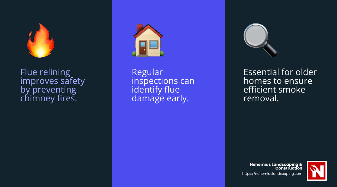 Importance of Flue Relining - chimney services boston ma infographic 3_facts_emoji_blue