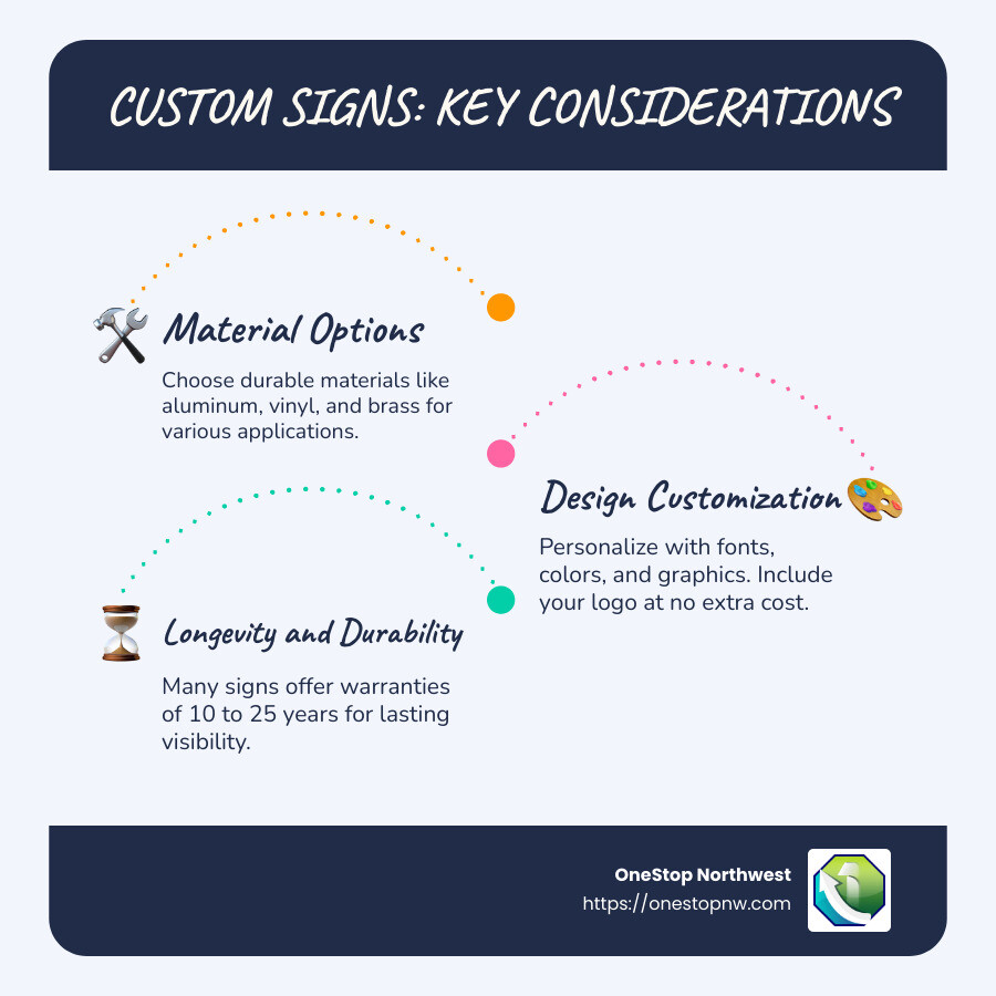 Infographic on Custom Sign Options - Custom Signs infographic infographic-line-3-steps-blues-accentmd5-627da9a41ffd416b1677441d0ef8ad0ecolors