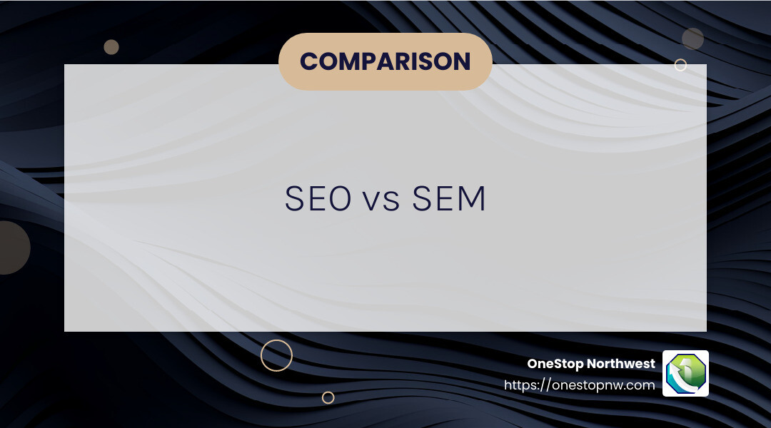 SEO vs SEM infographic - seo sem campaigns infographic simple-info-landscape-card-dark