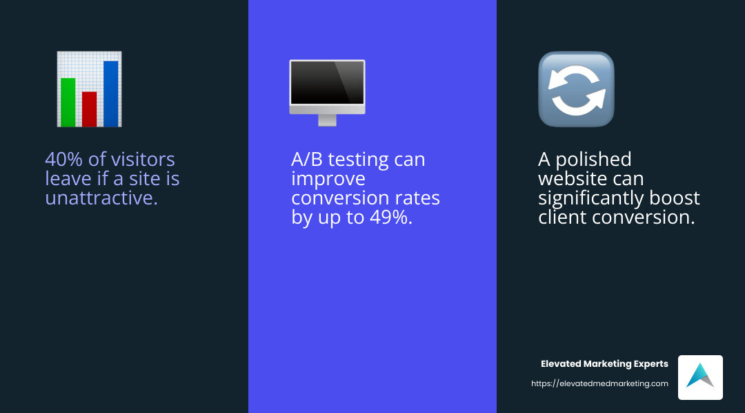 A/B testing can improve conversion rates by up to 49% - plastic surgeon lead generation infographic 3_facts_emoji_blue