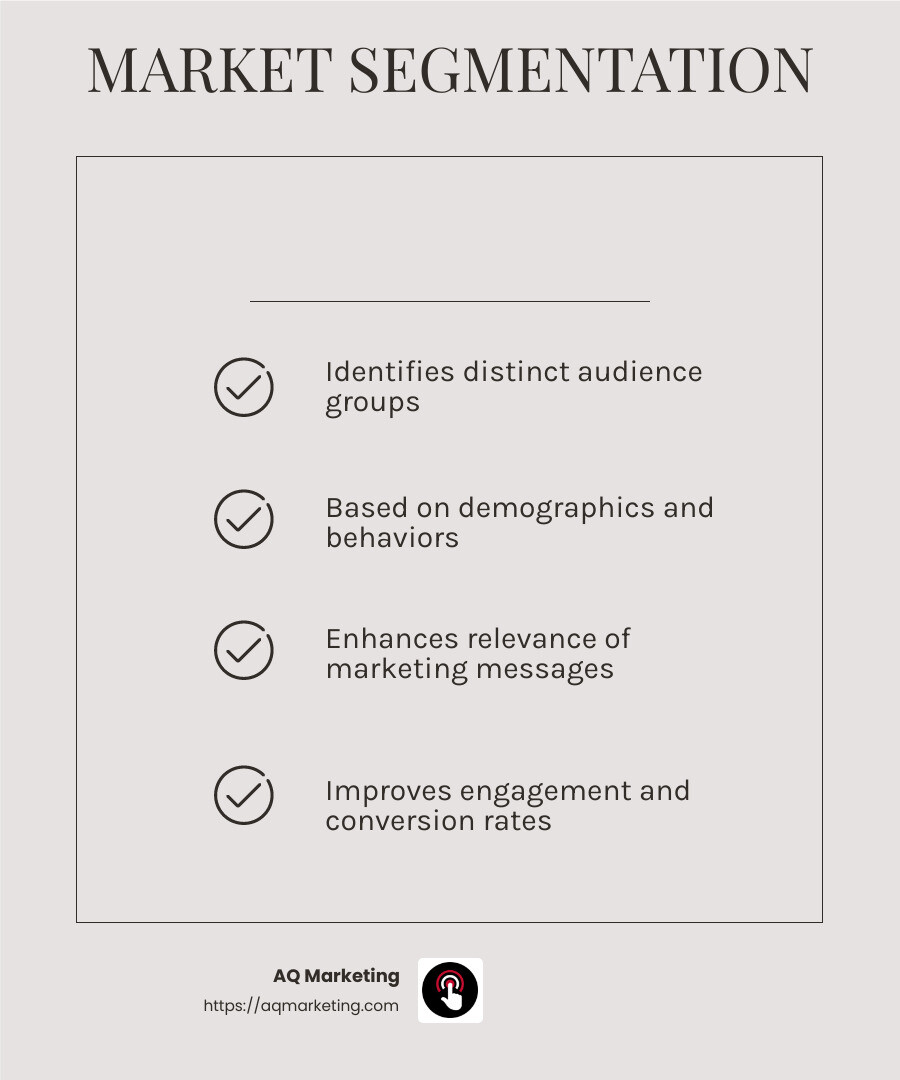 Market Segmentation Explained - Digital marketing for insurance companies infographic checklist-light-beige