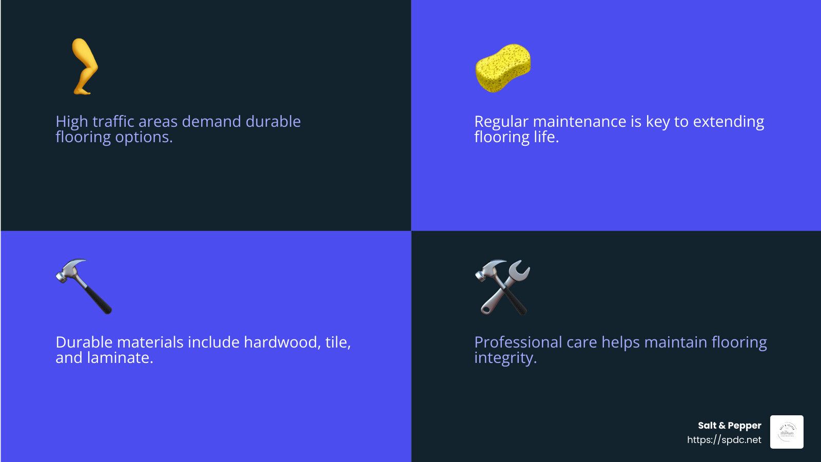 Durability in Commercial Flooring - flooring service infographic 4_facts_emoji_blue