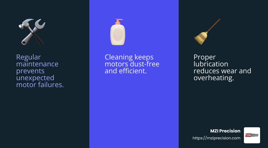 Regular maintenance can significantly reduce motor failures. - Electrical motor troubleshooting infographic 3_facts_emoji_blue