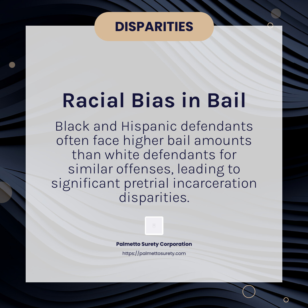 Racial disparities in bail amounts - how does the bail industry work infographic simple-info-card-dark