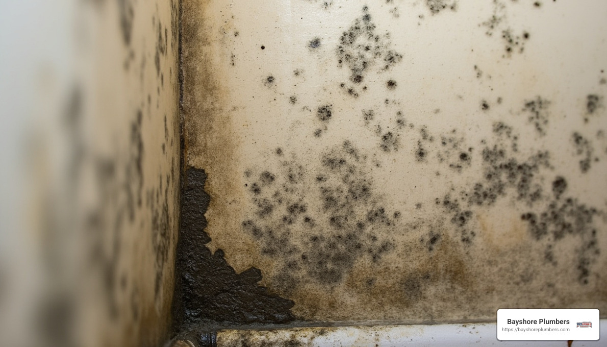 Mold growth on a wall - causes of water leaks in a household