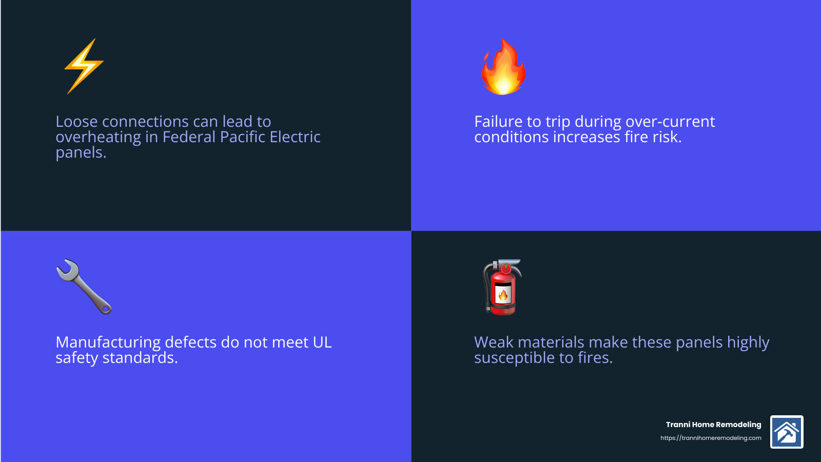 Federal Pacific Electric Panel Failure Rate - federal pacific electric panel infographic 4_facts_emoji_blue