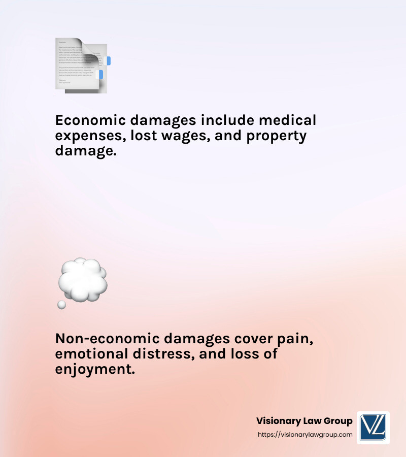 Non-economic damages require strong evidence to support your claims. - injury claim lawyer near me infographic 2_facts_emoji_light-gradient