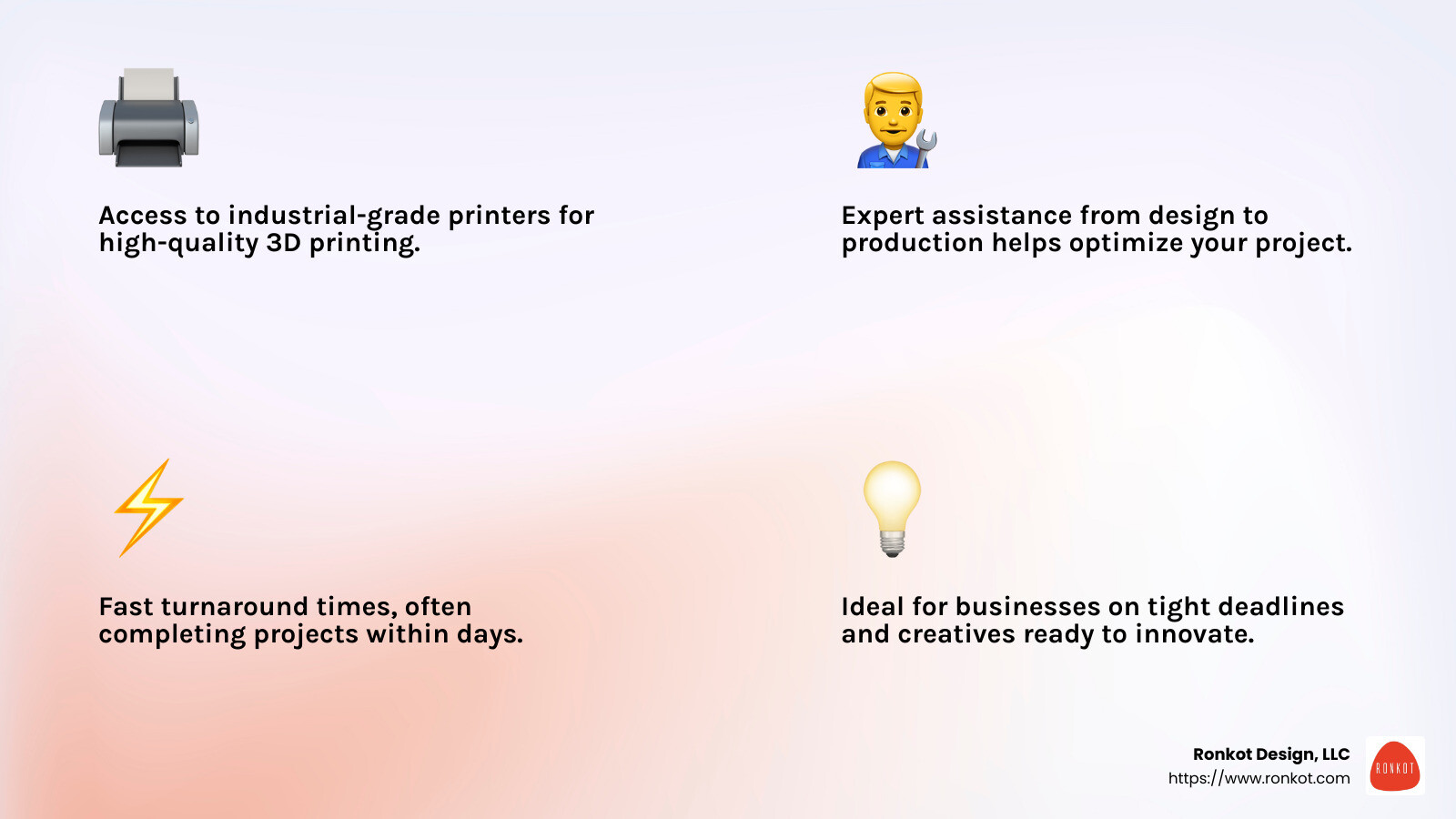 Expert help in 3D printing - 3d printing service dallas tx infographic 4_facts_emoji_light-gradient
