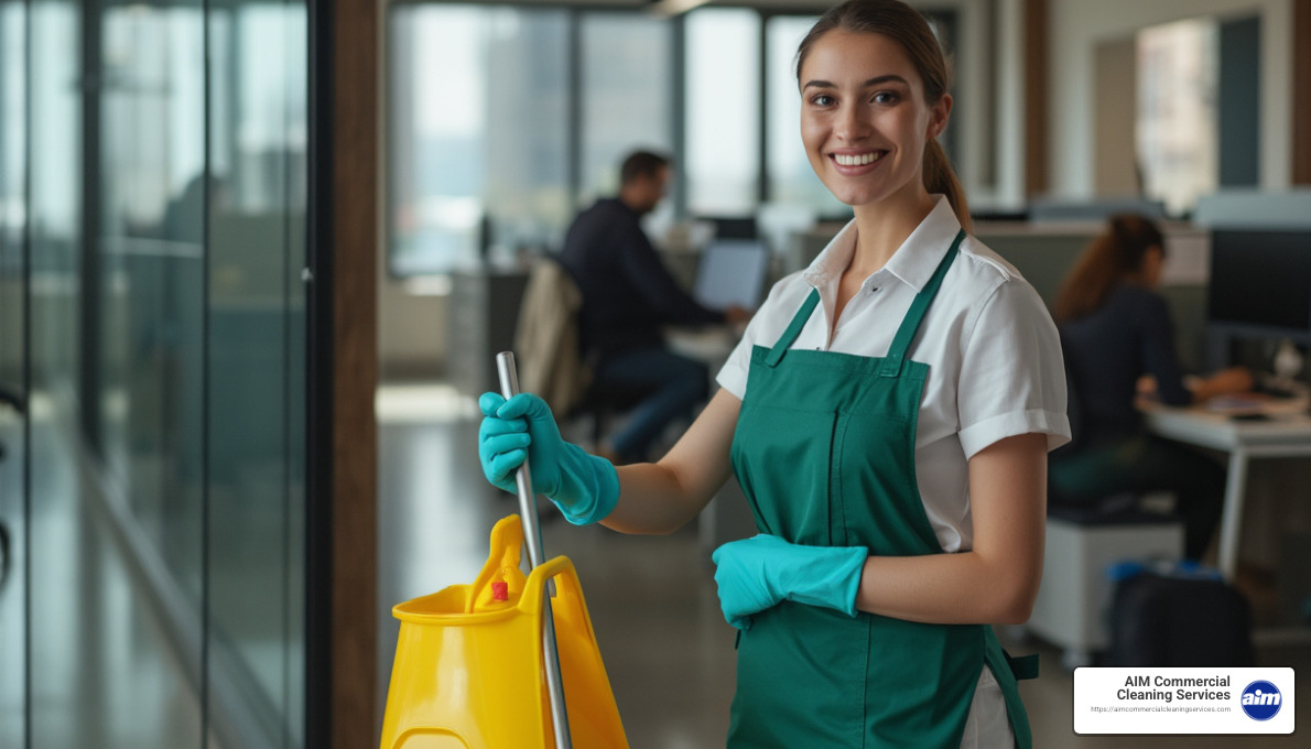 Day porter ensuring pristine commercial environment - day porter