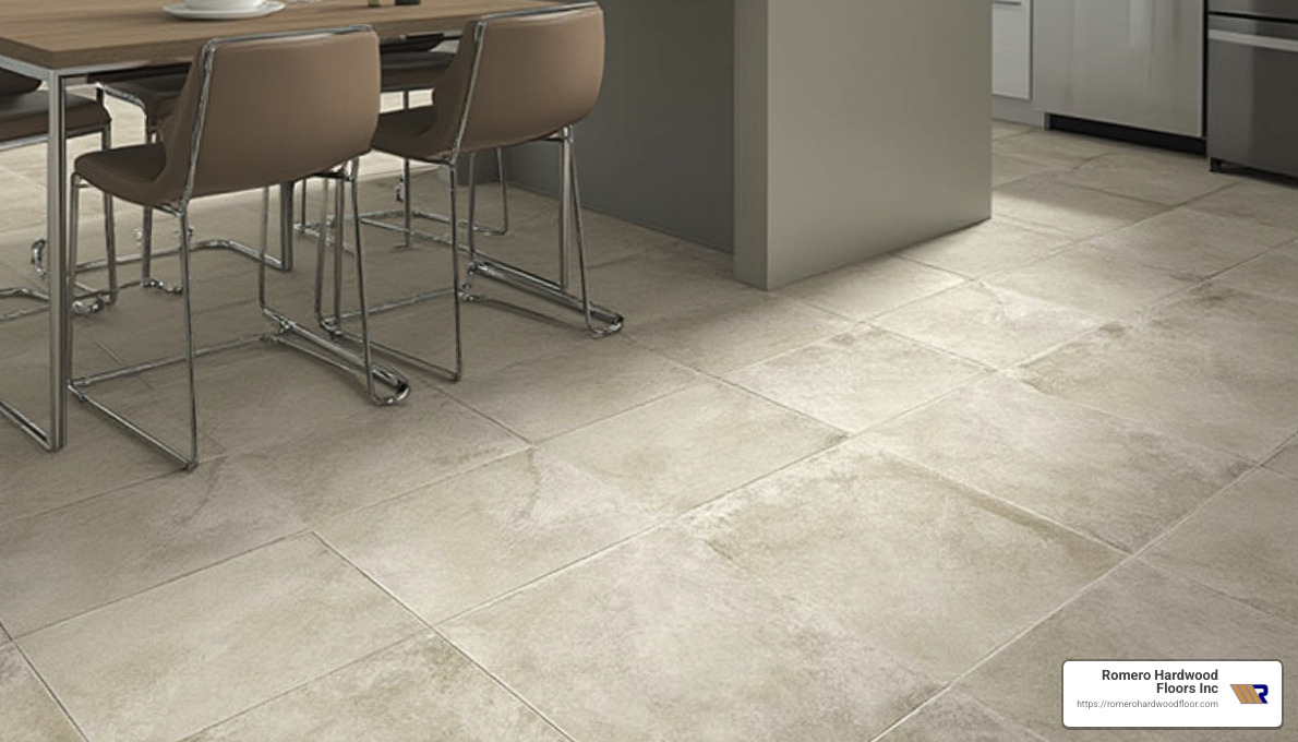 Porcelain tile in a kitchen setting - Best flooring for homes