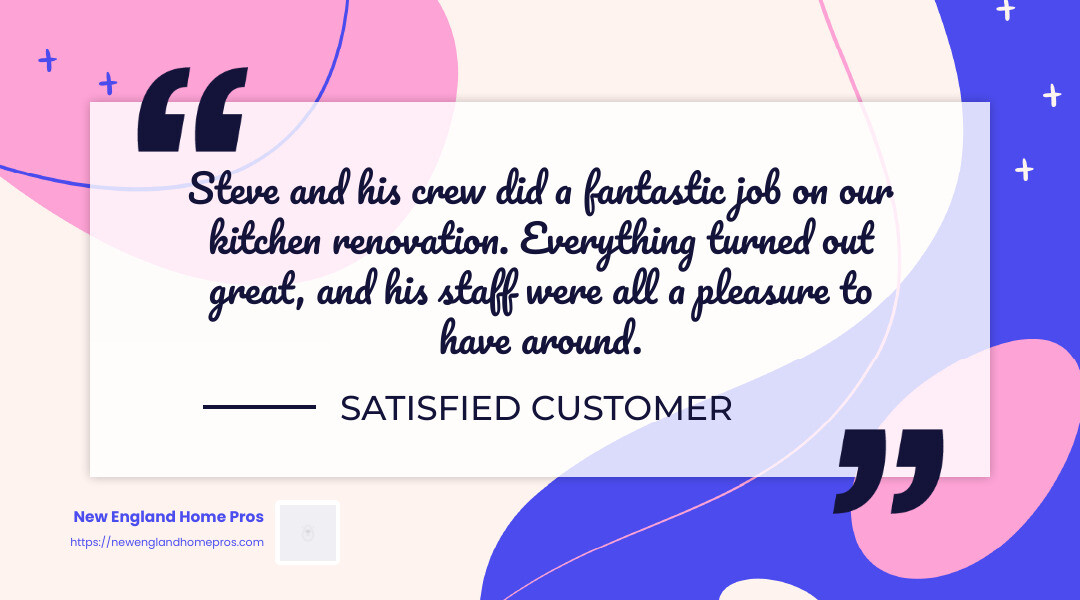 Customer Testimonial - kitchen & bath contractors infographic simple-quote-landscape-colorful