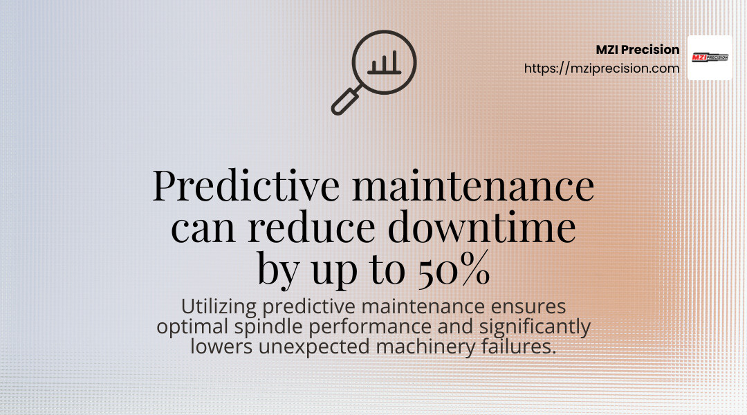 Predictive maintenance can reduce downtime by up to 50% - custom machine spindles infographic simple-stat-landscape-find