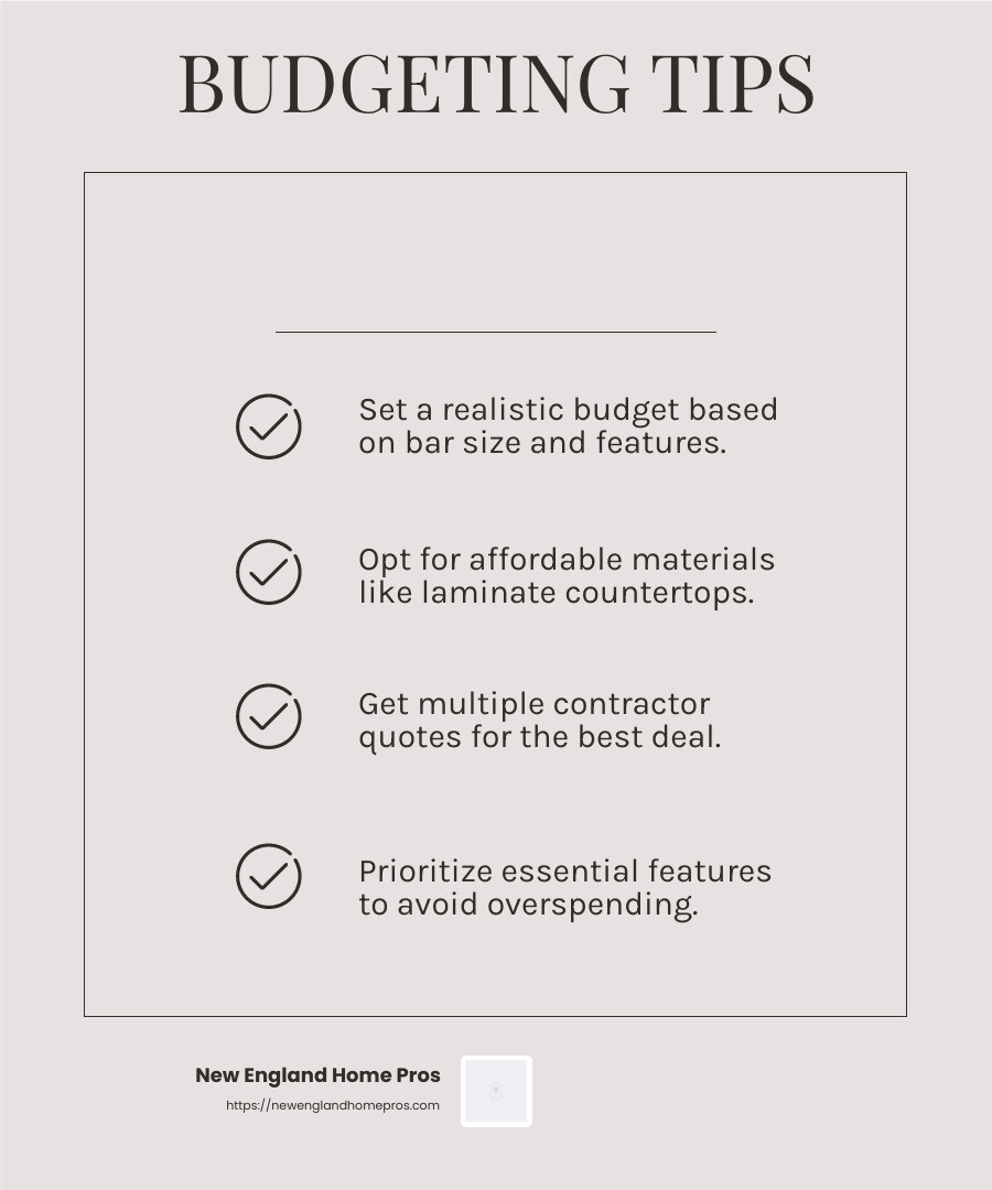 Budgeting Tips for Basement Bars - finished basement bar infographic checklist-light-beige