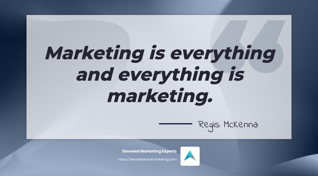 Marketing is everything and everything is marketing - holistic digital marketing agency infographic simple-quote-landscape-gray