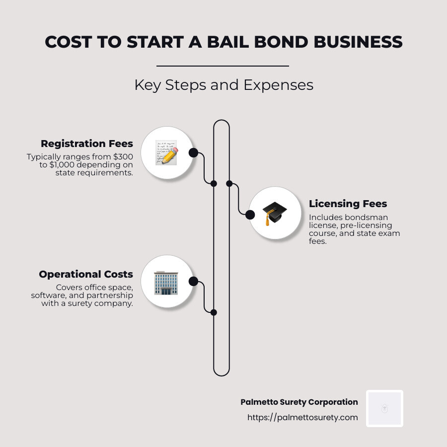 The price of freedom: understanding bail bond business costs 1 Infographic: starting a bail bond business cost breakdown - cost to start bail bond business infographic infographic-line-3-steps-neat_beige
