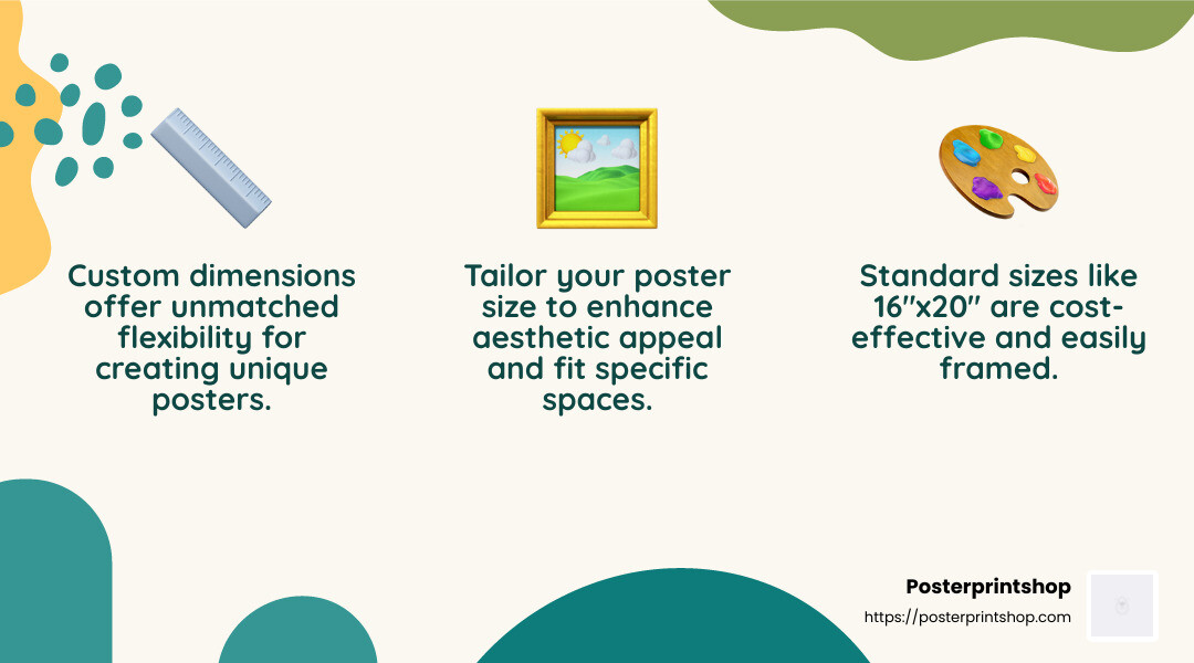 Custom poster dimensions offer best flexibility - print custom poster size infographic 3_facts_emoji_nature