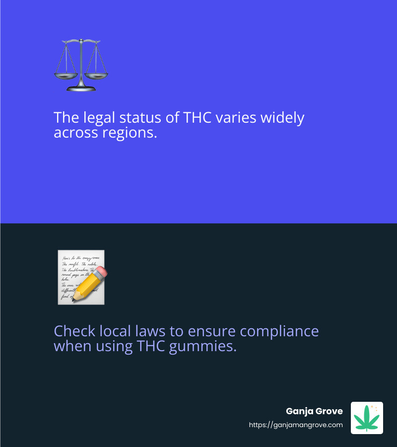 Legal Status of Cannabis in the U.S. - THC gummies for pain relief infographic 2_facts_emoji_blue