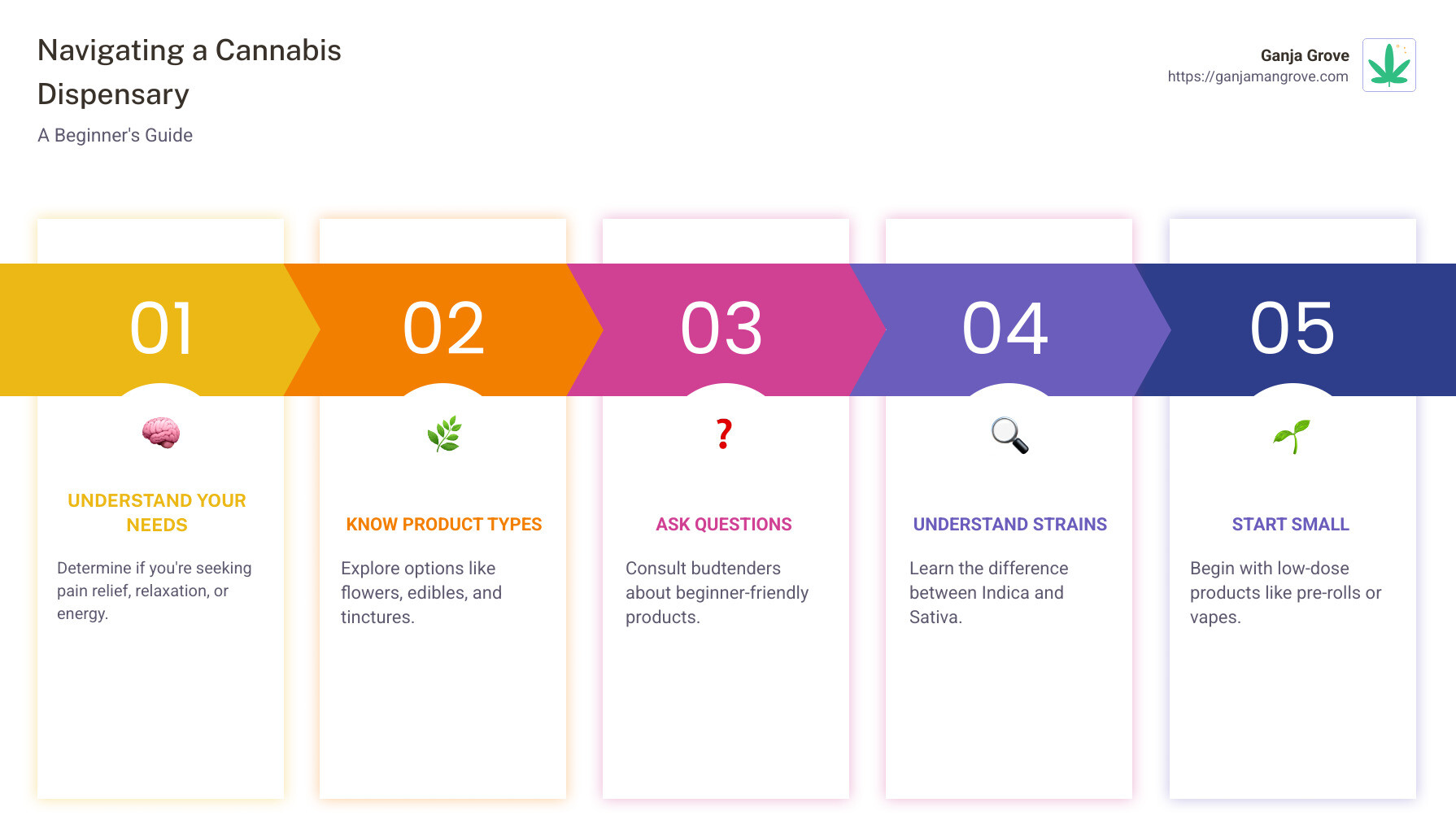 Beginner's Guide to Cannabis Dispensary - Dispensary for beginners infographic pillar-5-steps Beginner's Guide to Cannabis Dispensary - Dispensary for beginners infographic pillar-5-steps