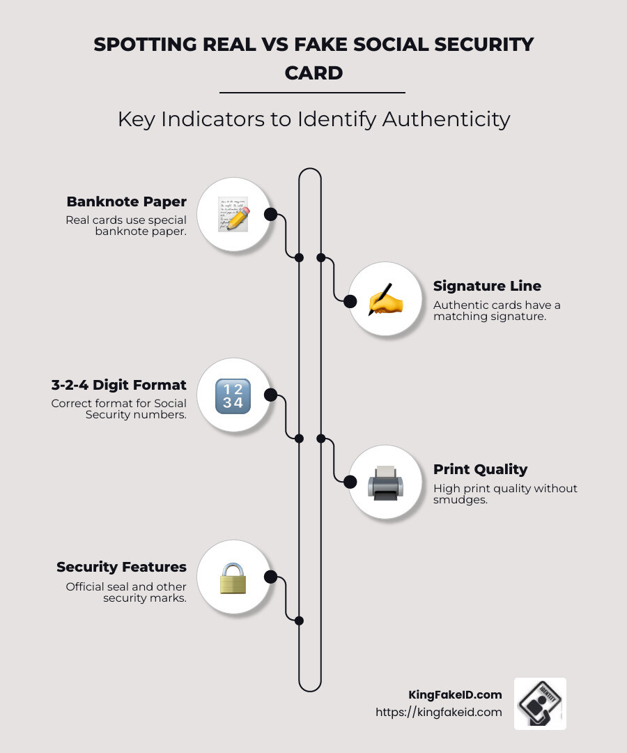 Differences between real and fake social security cards - real vs fake social security card infographic infographic-line-5-steps-neat_beige