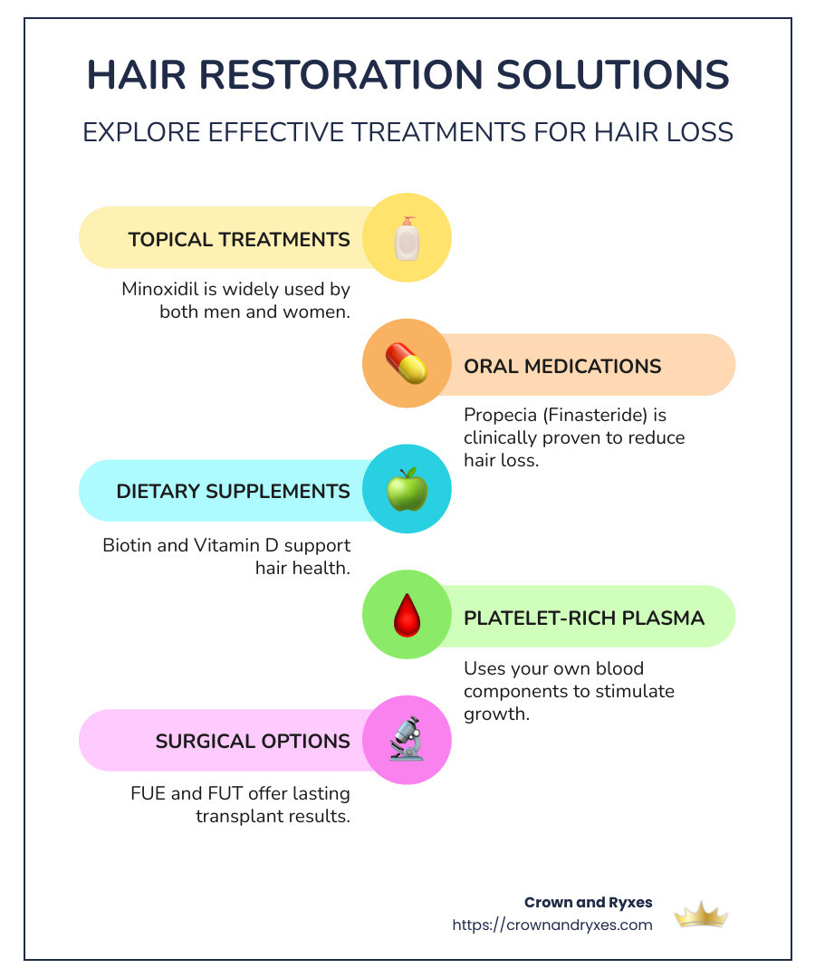Hair restoration solutions infographic - hair restoration solutions infographic infographic-line-5-steps-colors