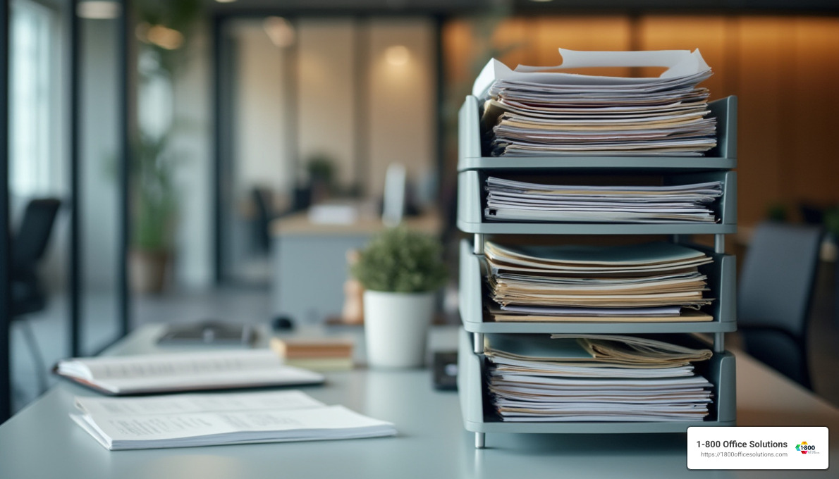 Stackable trays help organize papers efficiently - best way to organize office supplies Stackable trays help organize papers efficiently - best way to organize office supplies