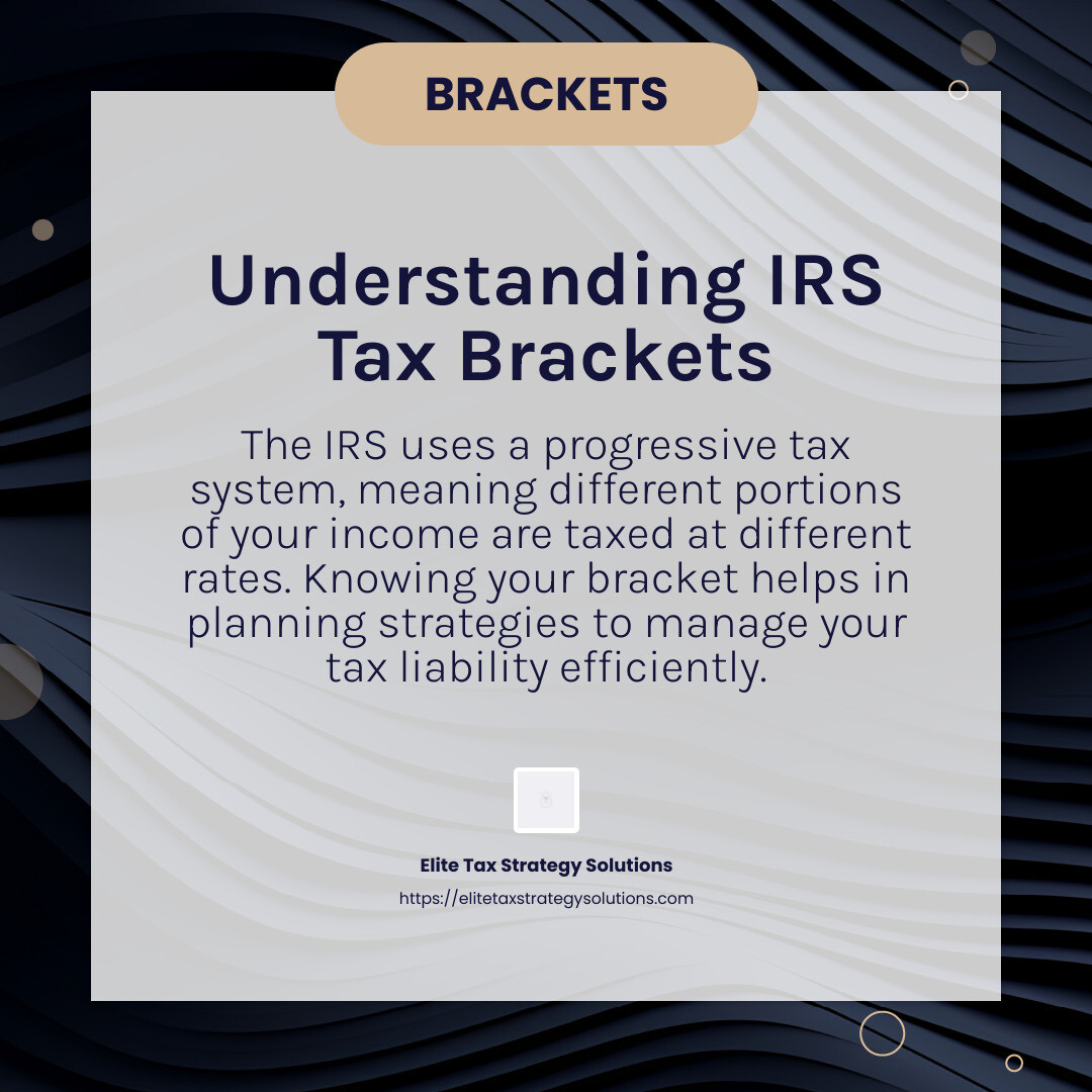 IRS Tax Brackets - Tax liability reduction infographic simple-info-card-dark