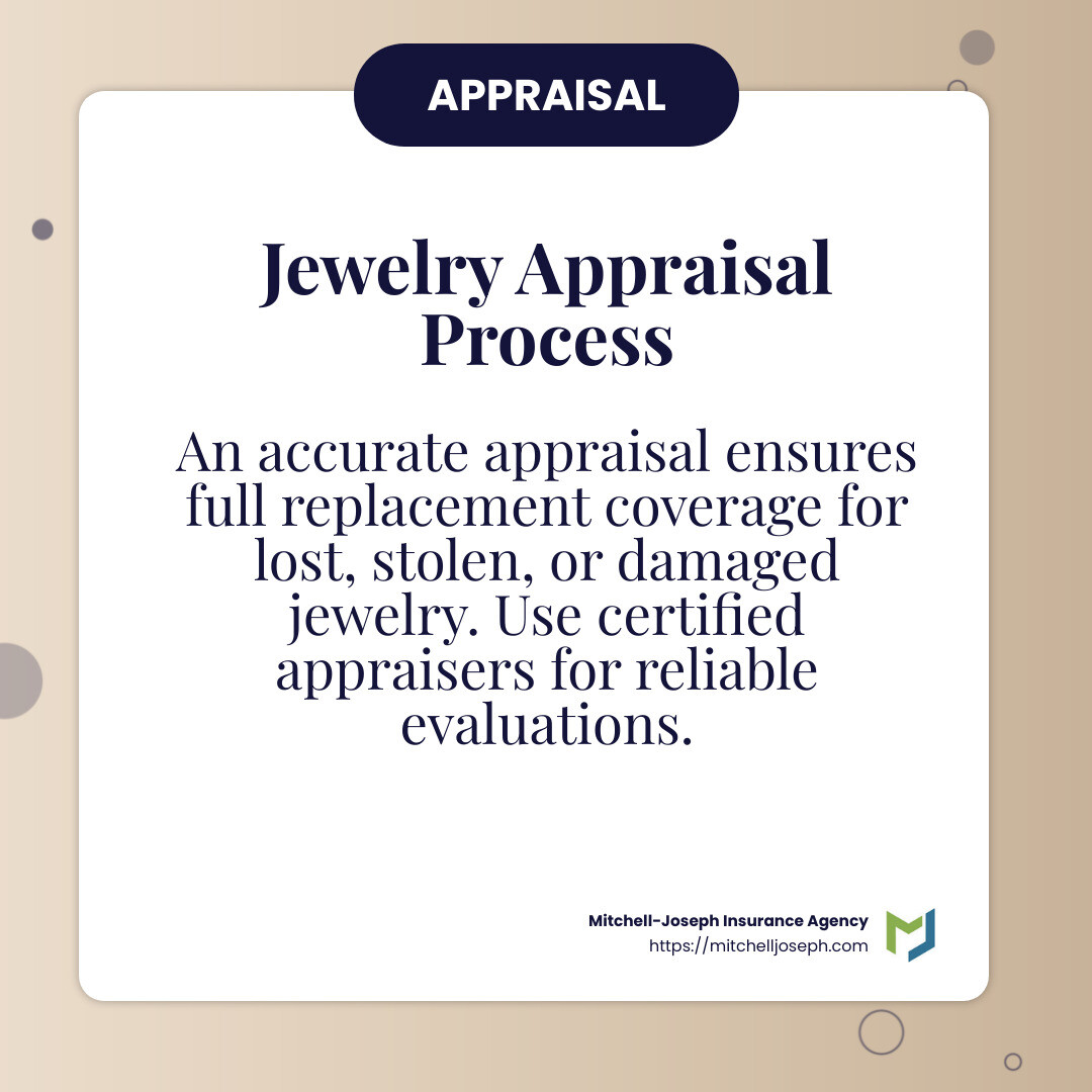 c04296981e8f78557c6ce4f6588995d6be9b36fa Protecting Your Bling: A Guide to Jewelry Insurance Discover how to insure expensive jewelry with this guide. Learn coverage options, appraisal tips, and policy selection for peace of mind. Jewelry appraisal process is essential for accurate insurance coverage - how to insure expensive jewelry infographic simple-info-card