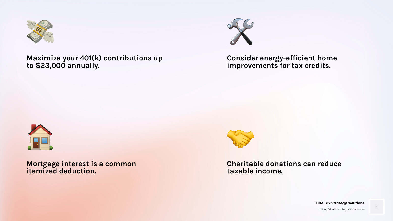 tax credits and deductions infographic - Tax liability reduction infographic 4_facts_emoji_light-gradient