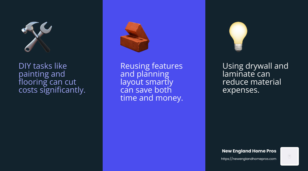 Cost-Saving Strategies Infographic - Basement Remodeling infographic 3_facts_emoji_blue