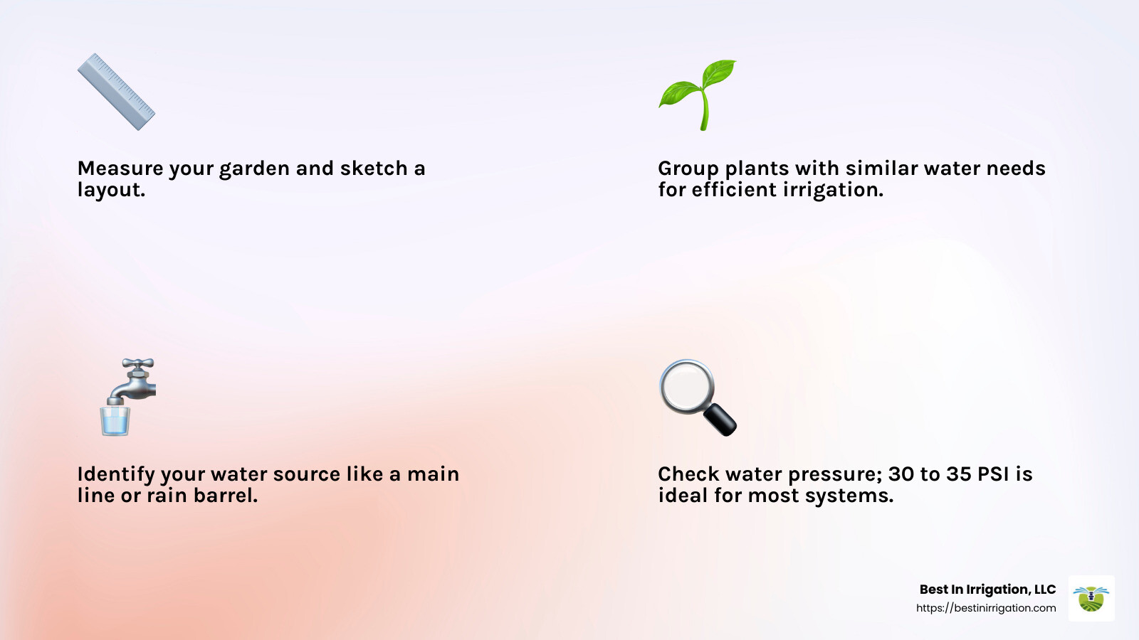 Water Pressure Check - installing irrigation systems infographic 4_facts_emoji_light-gradient
