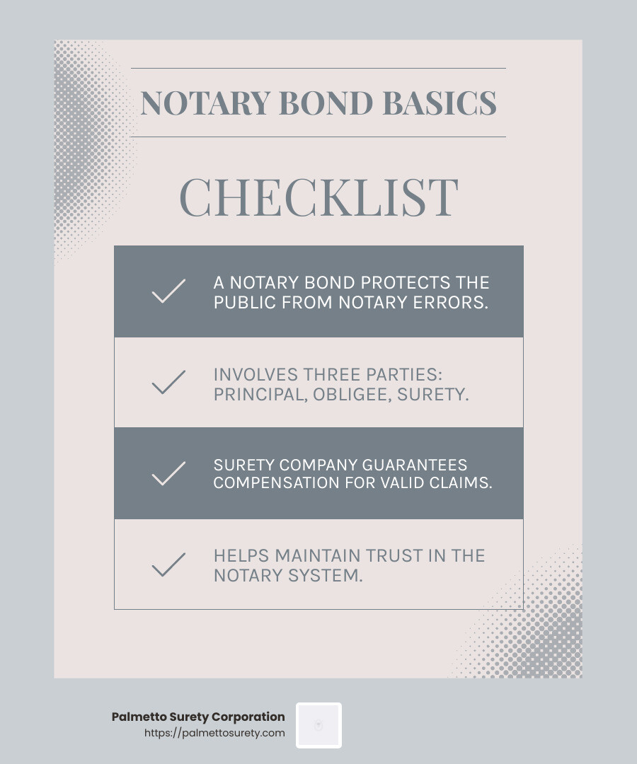 Understanding notary bonds - how to file a notary bond claim infographic checklist-light-blue-grey