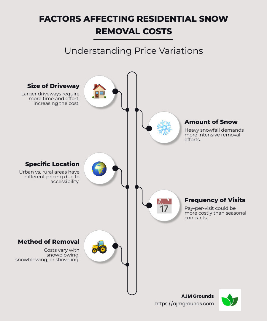 Average cost of snow removal services in various areas and by method - average price for residential snow removal infographic infographic-line-5-steps-neat_beige