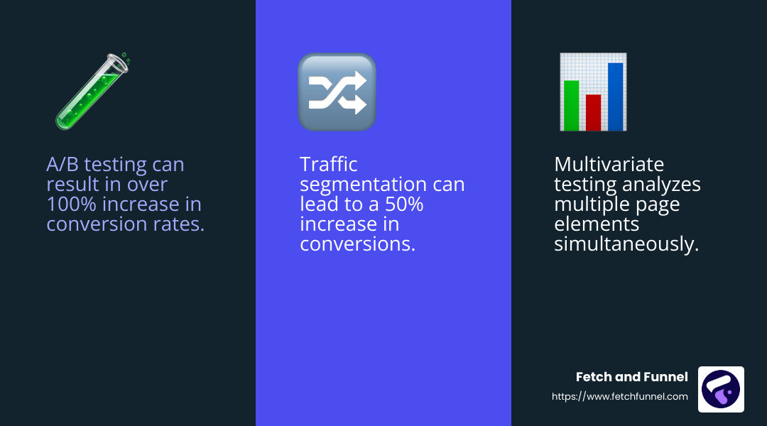 Example of traffic segmentation results - conversion rate optimization testing infographic 3_facts_emoji_blue
