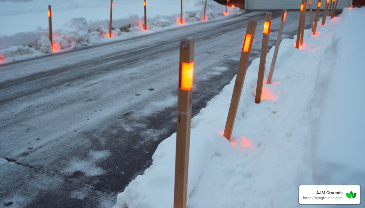 Proper Staking and Marking Techniques - plowing residential driveways
