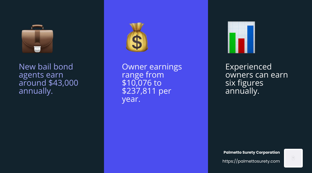Bail bondsman salary range - how much does a bail bondsman owner make infographic 3_facts_emoji_blue
