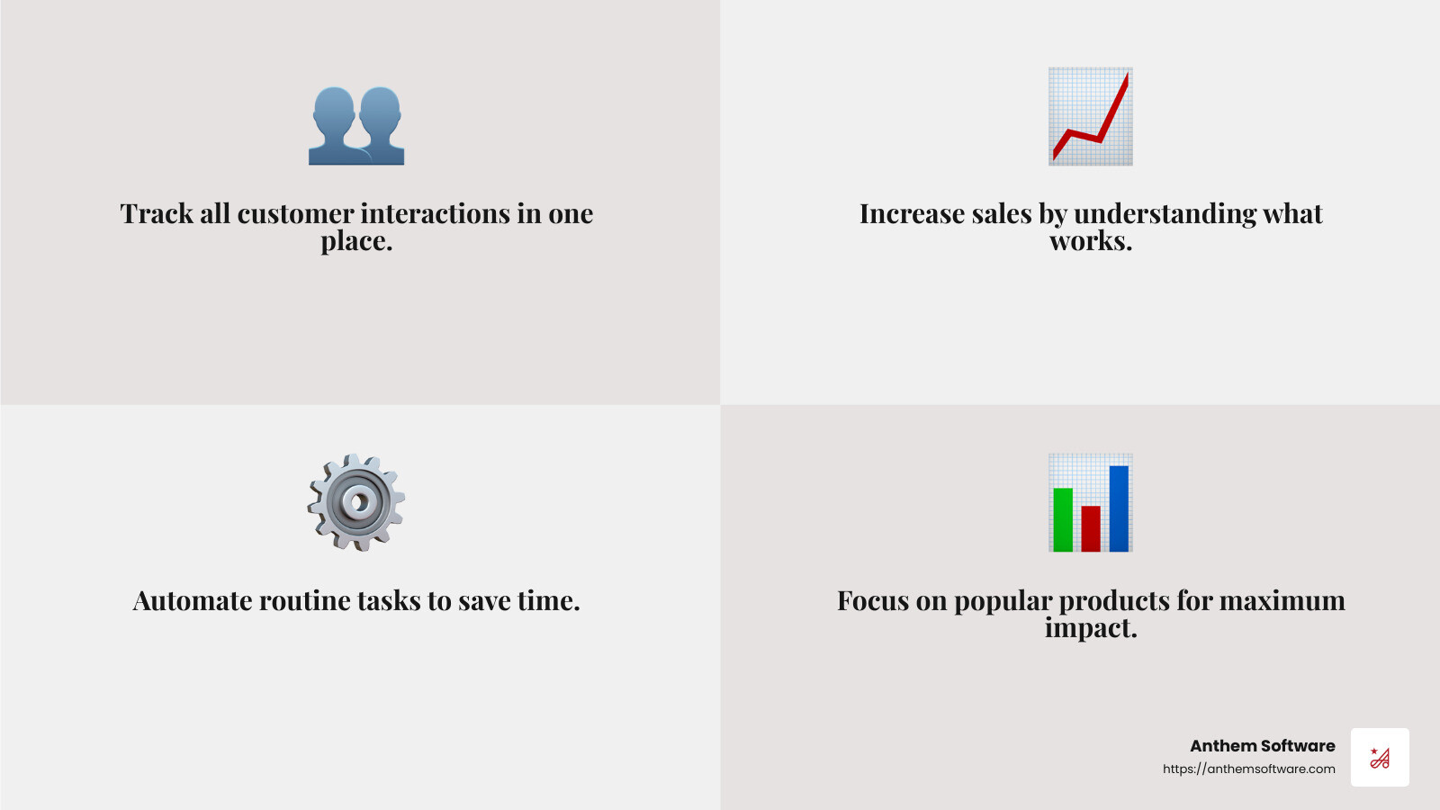 CRM sales growth benefits - basic crm for small business infographic 4_facts_emoji_grey