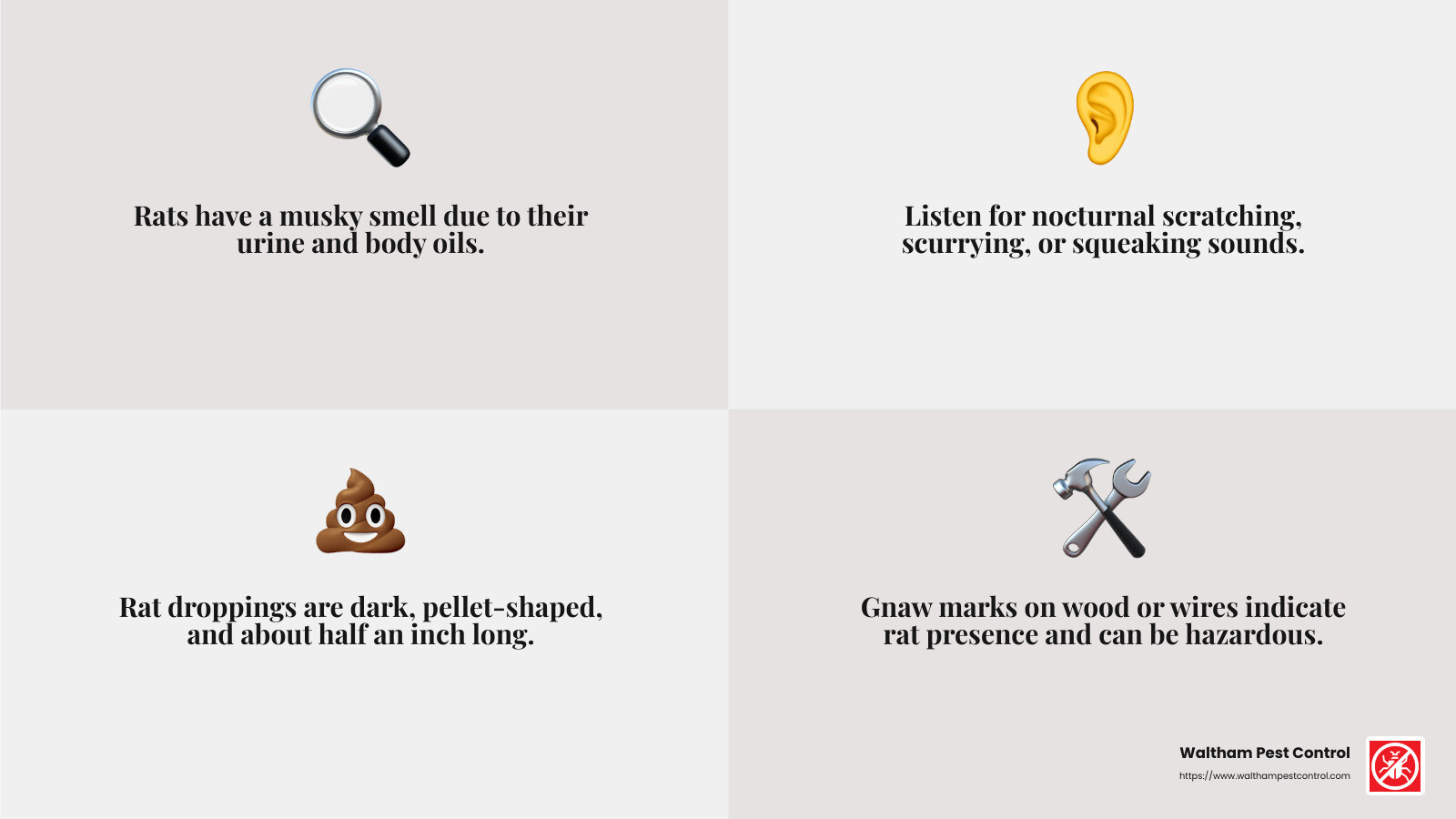 Signs of Rat Infestation Infographic - rat prevention in home infographic 4_facts_emoji_grey
