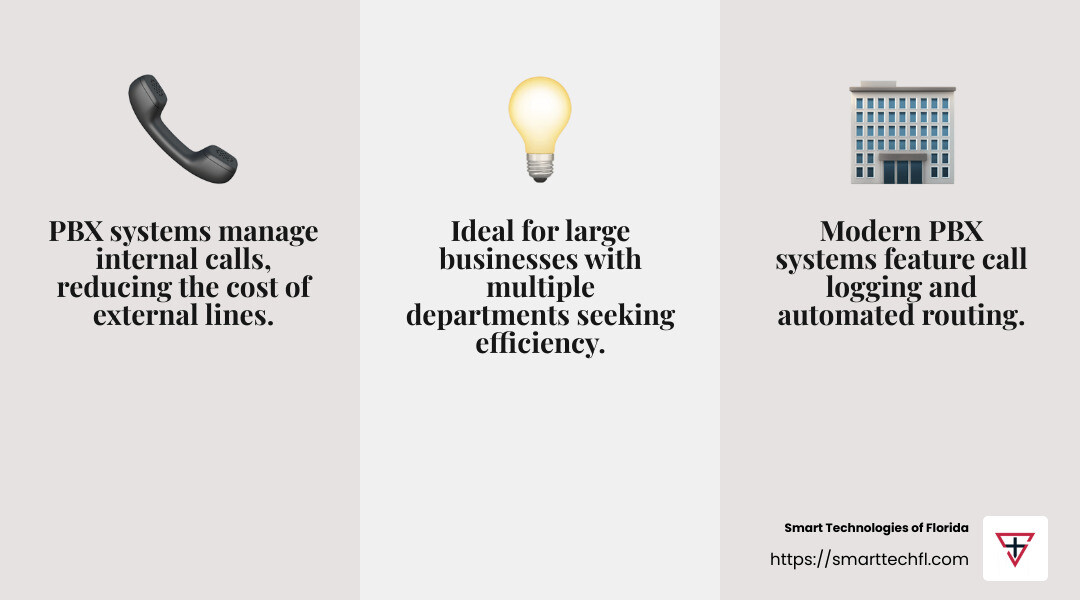 PBX systems offer automated routing and call management features - best business phone systems infographic 3_facts_emoji_grey