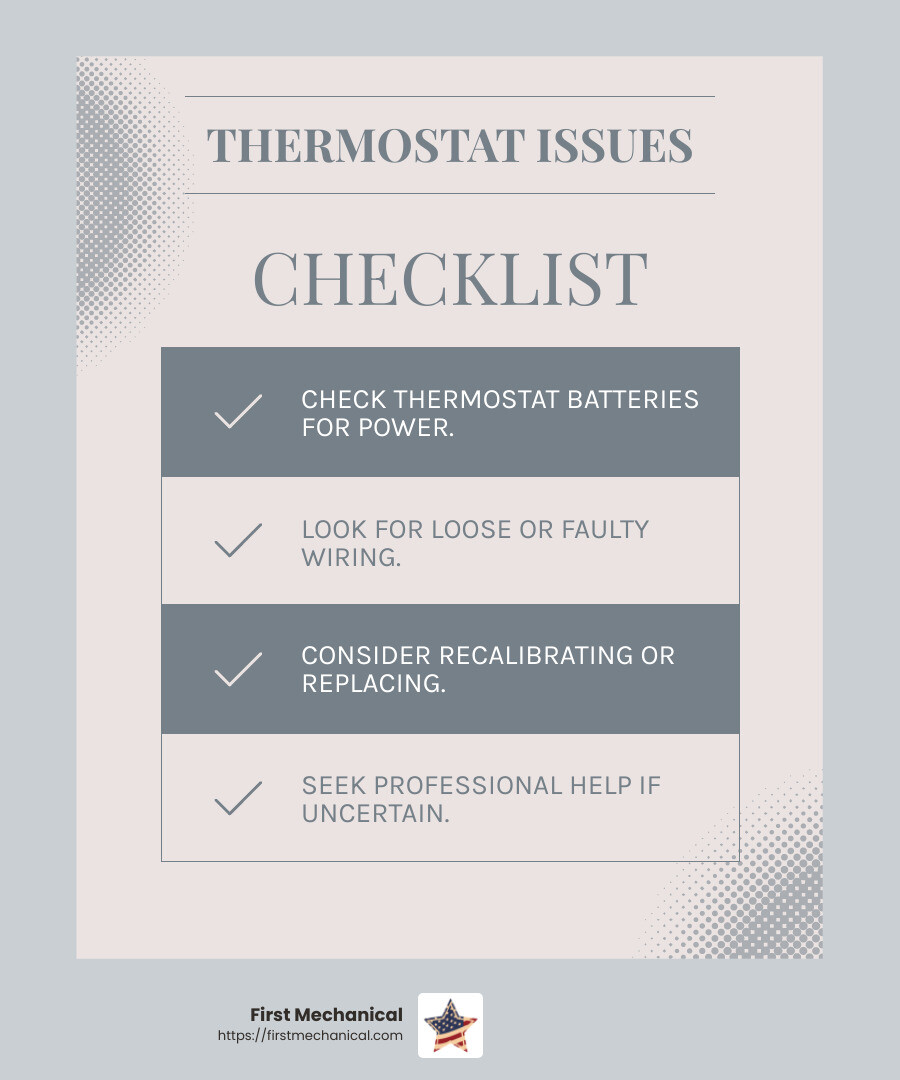 Thermostat issues can lead to inconsistent temperatures. - air conditioning repair brandon fl infographic checklist-light-blue-grey Thermostat issues can lead to inconsistent temperatures. - air conditioning repair brandon fl infographic checklist-light-blue-grey