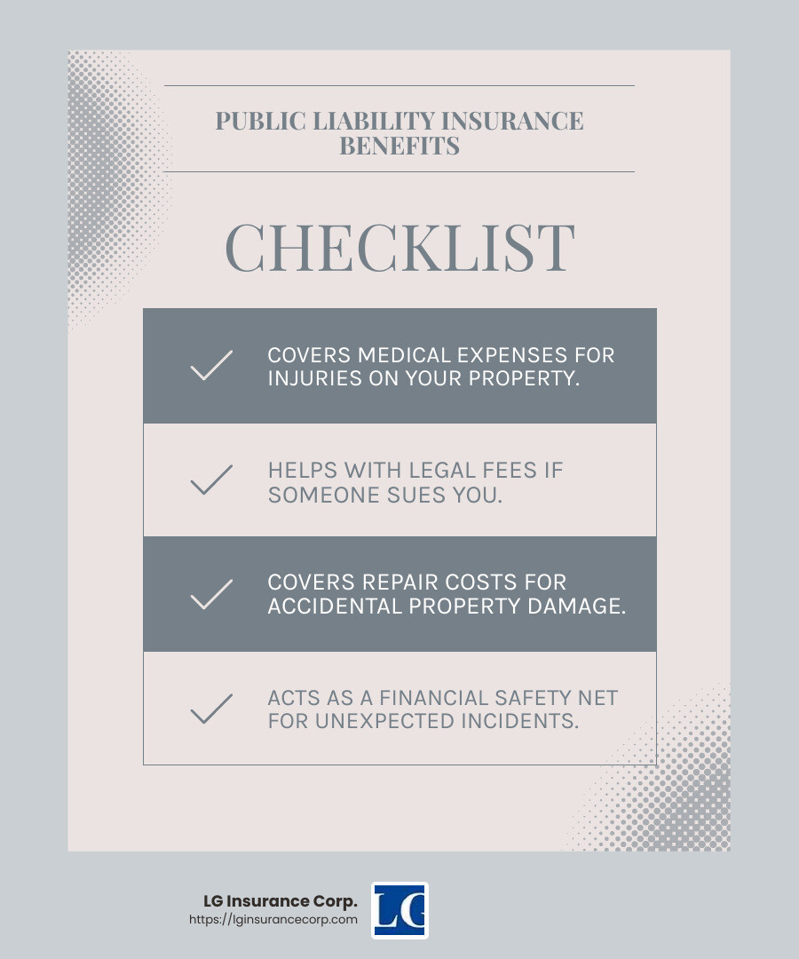 Infographic about public liability insurance coverage - public liability insurance for individuals infographic checklist-light-blue-grey