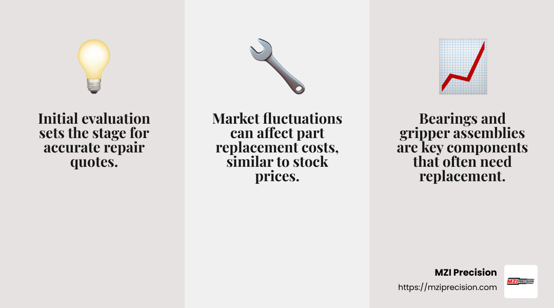 Understanding the impact of CNC spindle repair costs - CNC Spindle Rebuild Cost infographic 3_facts_emoji_grey