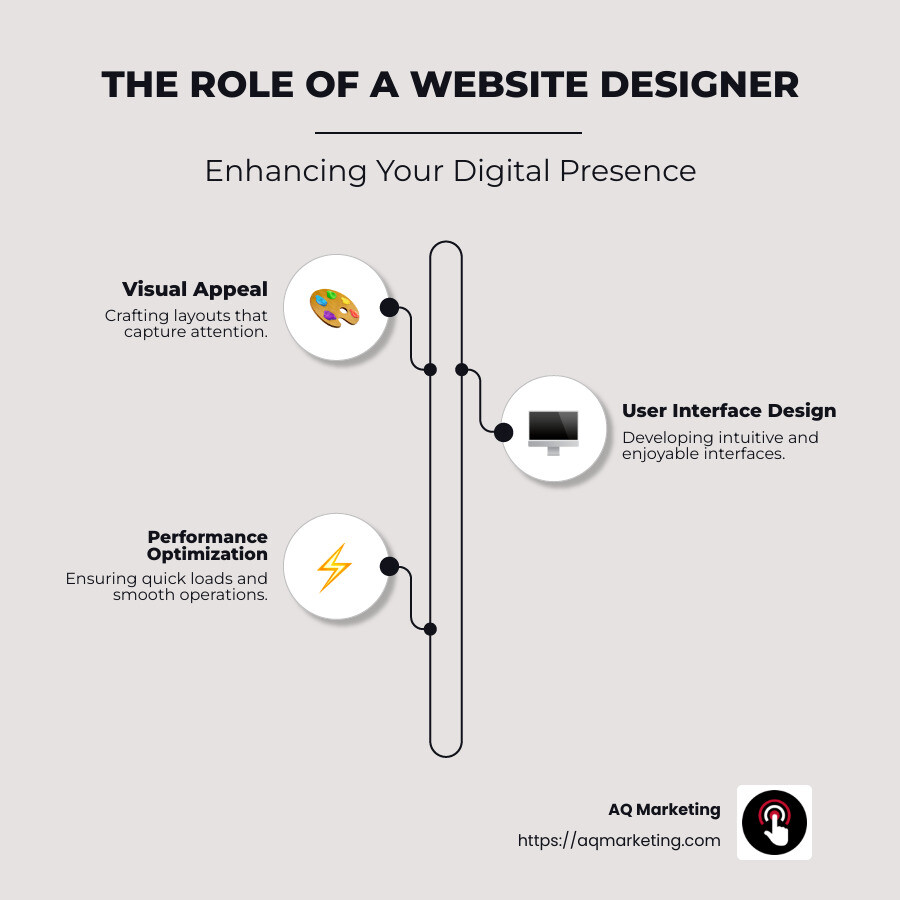 The Role of a Website Designer in Business Success - Website Designer infographic infographic-line-3-steps-neat_beige