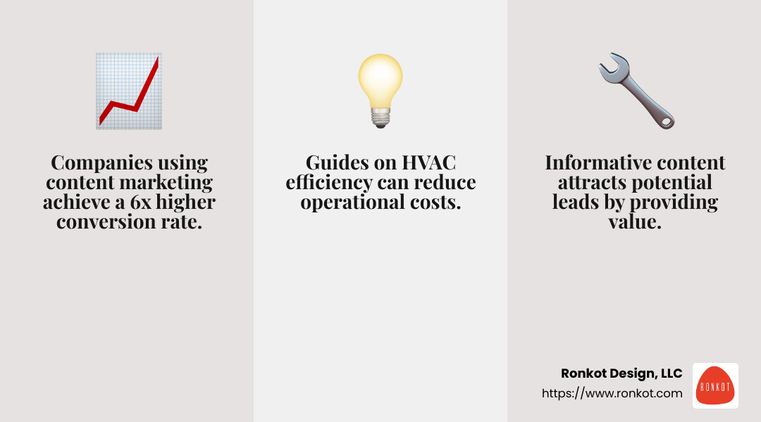 Content marketing effectiveness - commercial hvac leads infographic 3_facts_emoji_grey