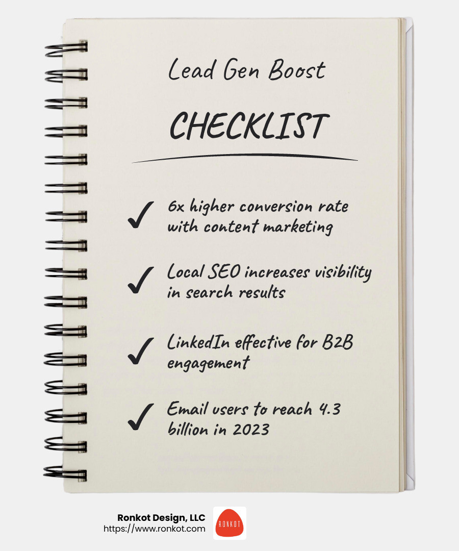 Email user growth - commercial hvac leads infographic checklist-notebook