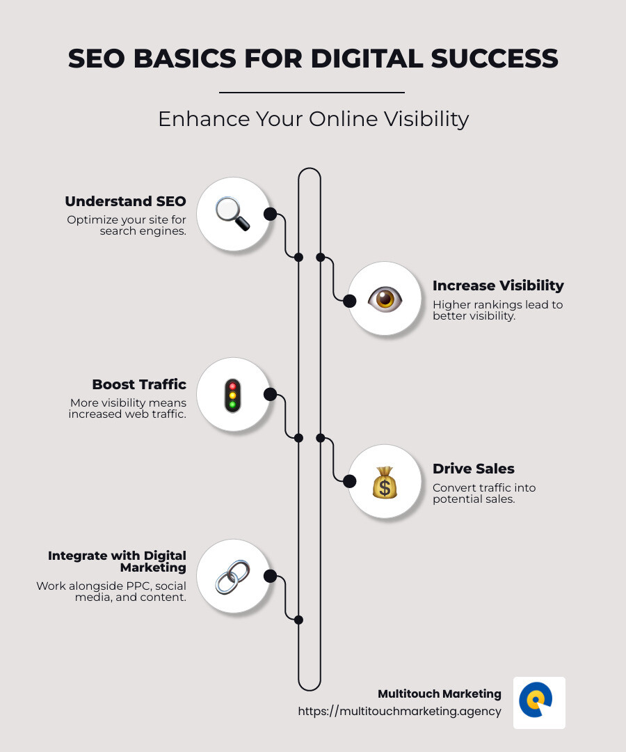 SEO Overview Infographic - search engine optimization infographic infographic-line-5-steps-neat_beige