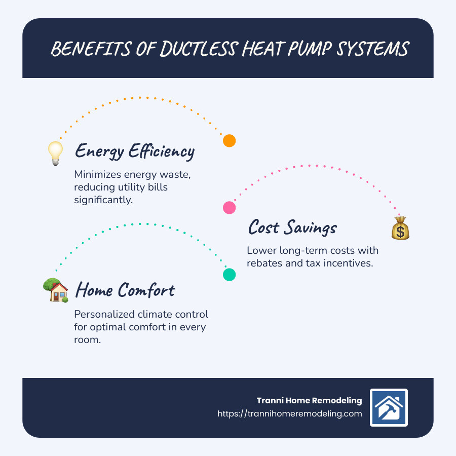 Benefits of Ductless Heat Pump Systems - ductless heat pump system infographic infographic-line-3-steps-blues-accent_colors