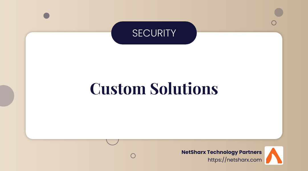 NetSharx Technology Partners offers custom solutions for cybersecurity needs. - managed firewall services infographic simple-info-landscape-card