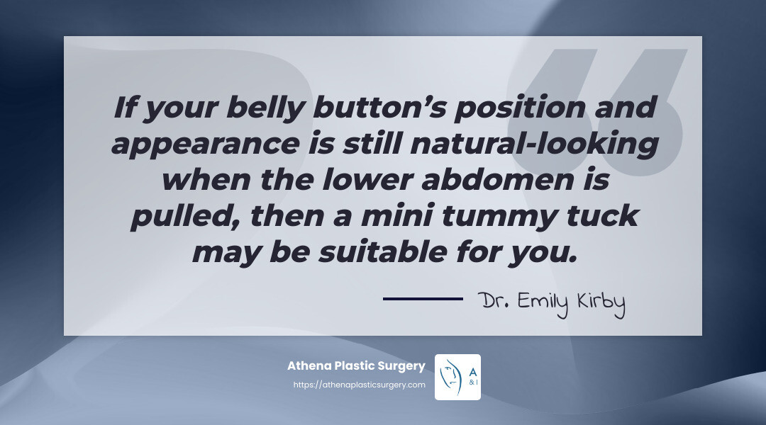 Dr. Emily Kirby quote - mini tummy tuck candidate infographic simple-quote-landscape-gray