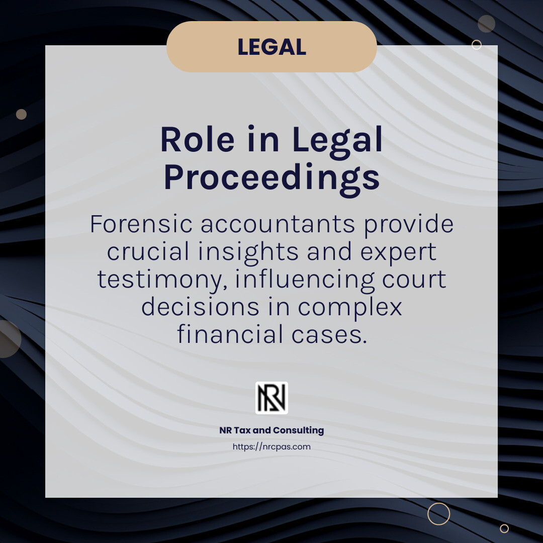 Role of Forensic Accountants in Legal Proceedings - forensic accounting firms in miami infographic simple-info-card-dark